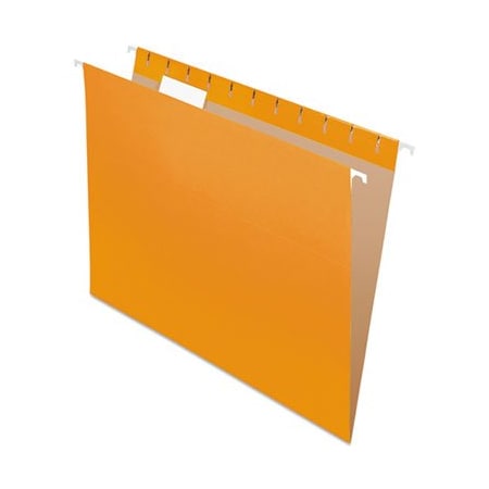 Tops Business Forms Pendaflex, COLORED HANGING FOLDERS, LETTER SIZE, 1/5-CUT TAB, ORANGE, 25PK 81607
